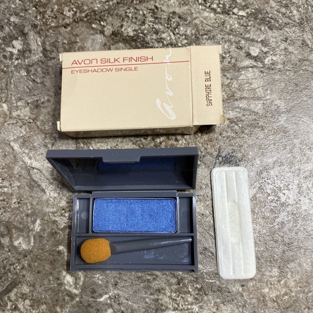 Original Avon Silk Finish Eyeshadow Single In Sapphire Blue Eye Shadow